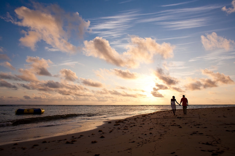 punta cana sunsrise couple on the beach